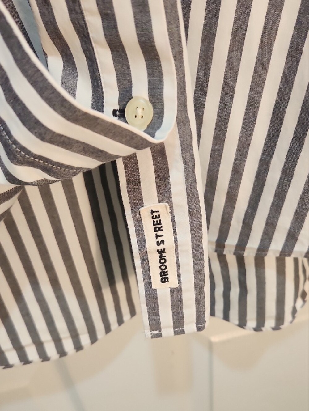 kate spade Broome Street Gray and White Striped Button-Up - Picture 4 of 6